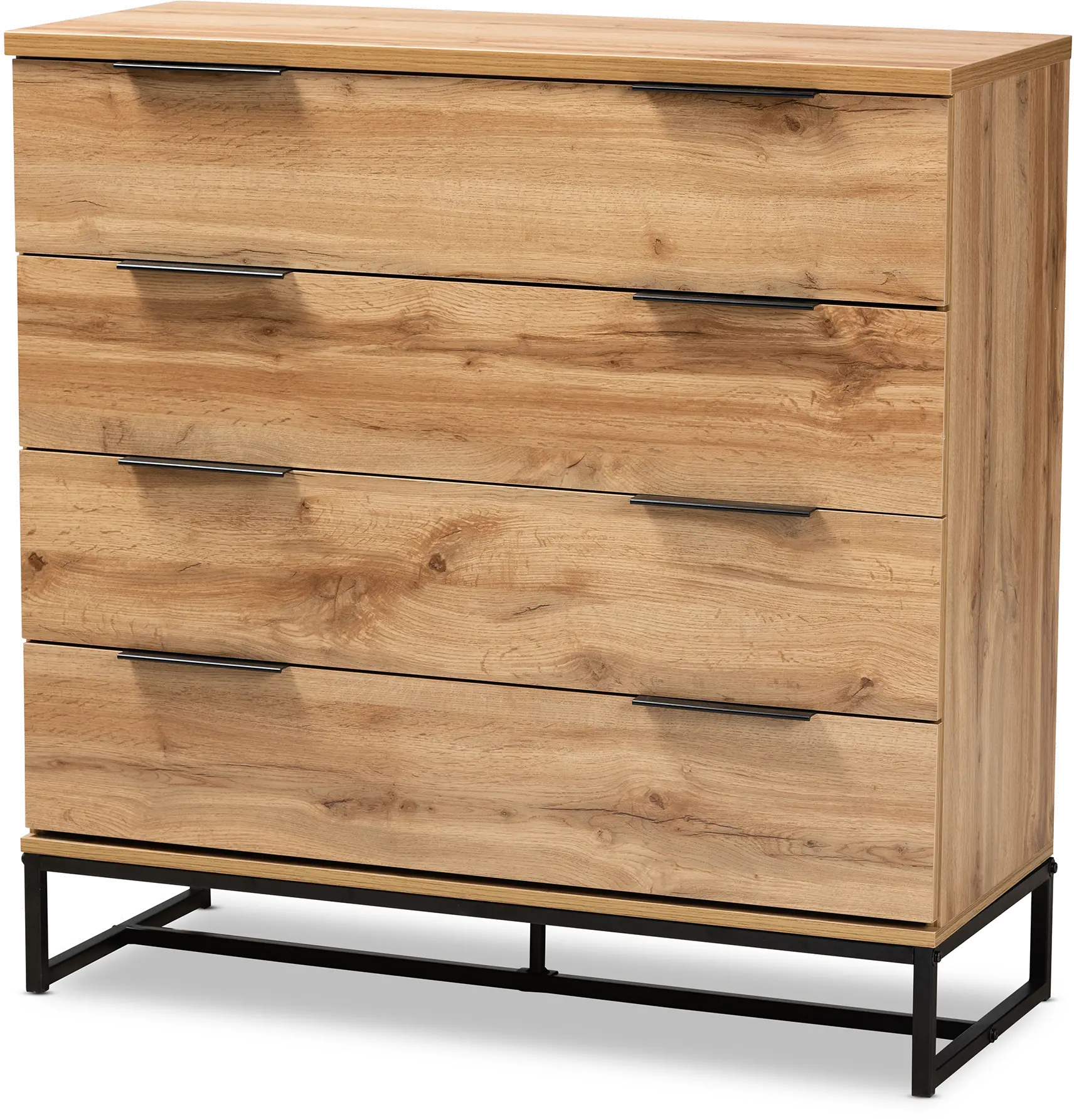 162-10296-RCW Industrial Modern Oak 4-Drawer Dresser - Candi-4