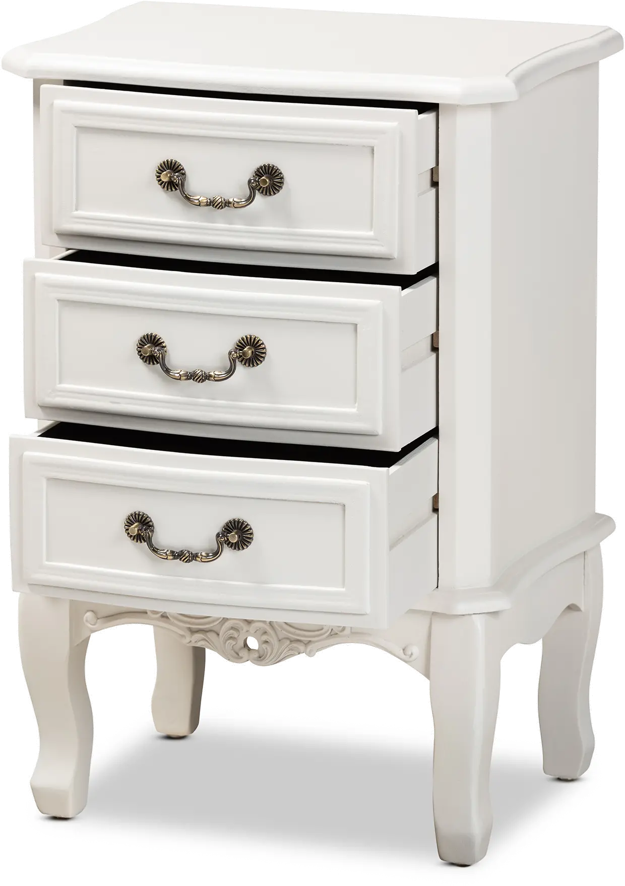 162-10259-RCW French Country White 3-Drawer Nightstand - Bess-6