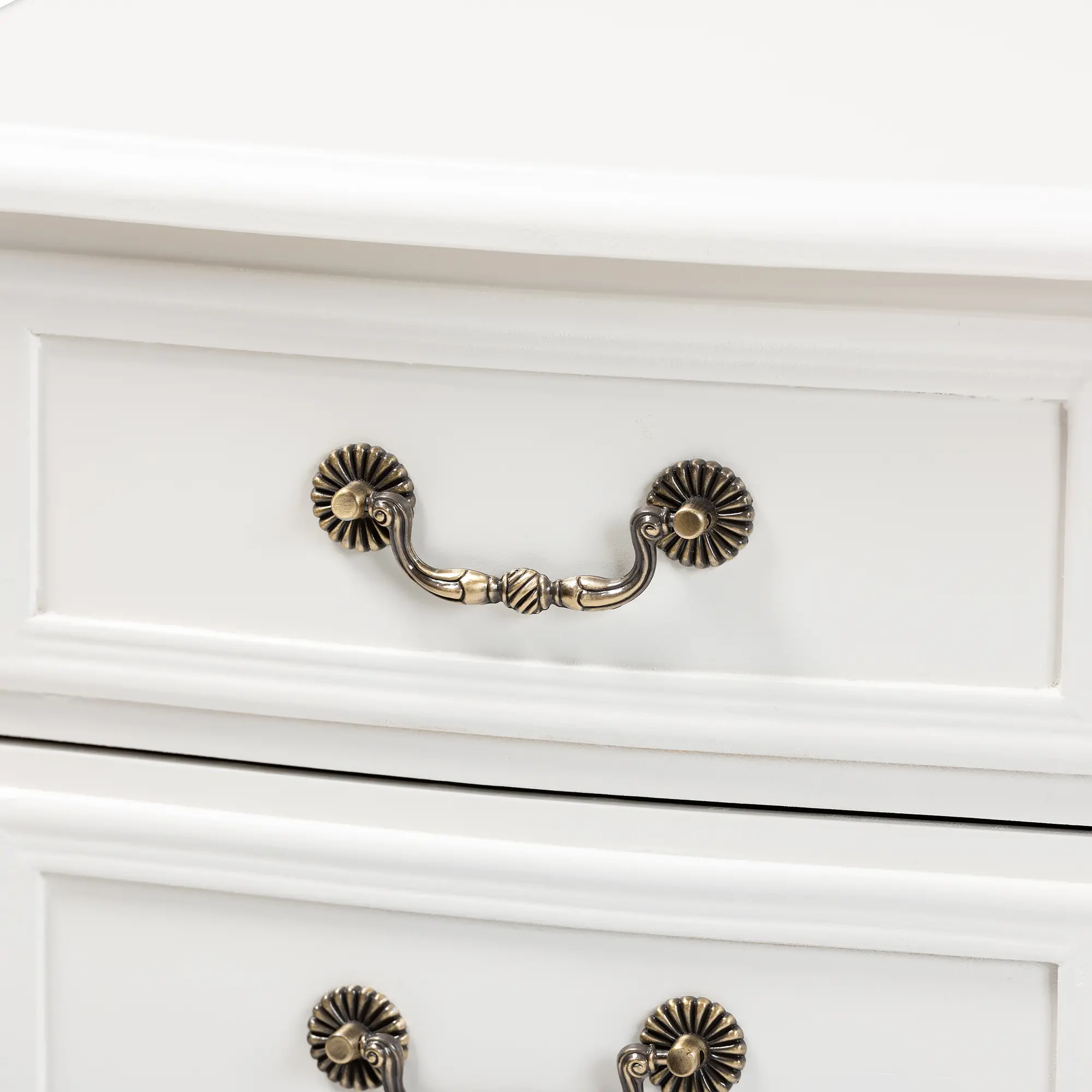 162-10259-RCW French Country White 3-Drawer Nightstand - Bess-7