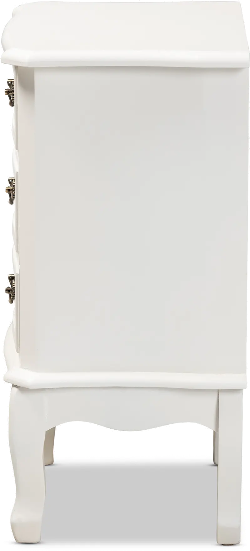 162-10259-RCW French Country White 3-Drawer Nightstand - Bess-9