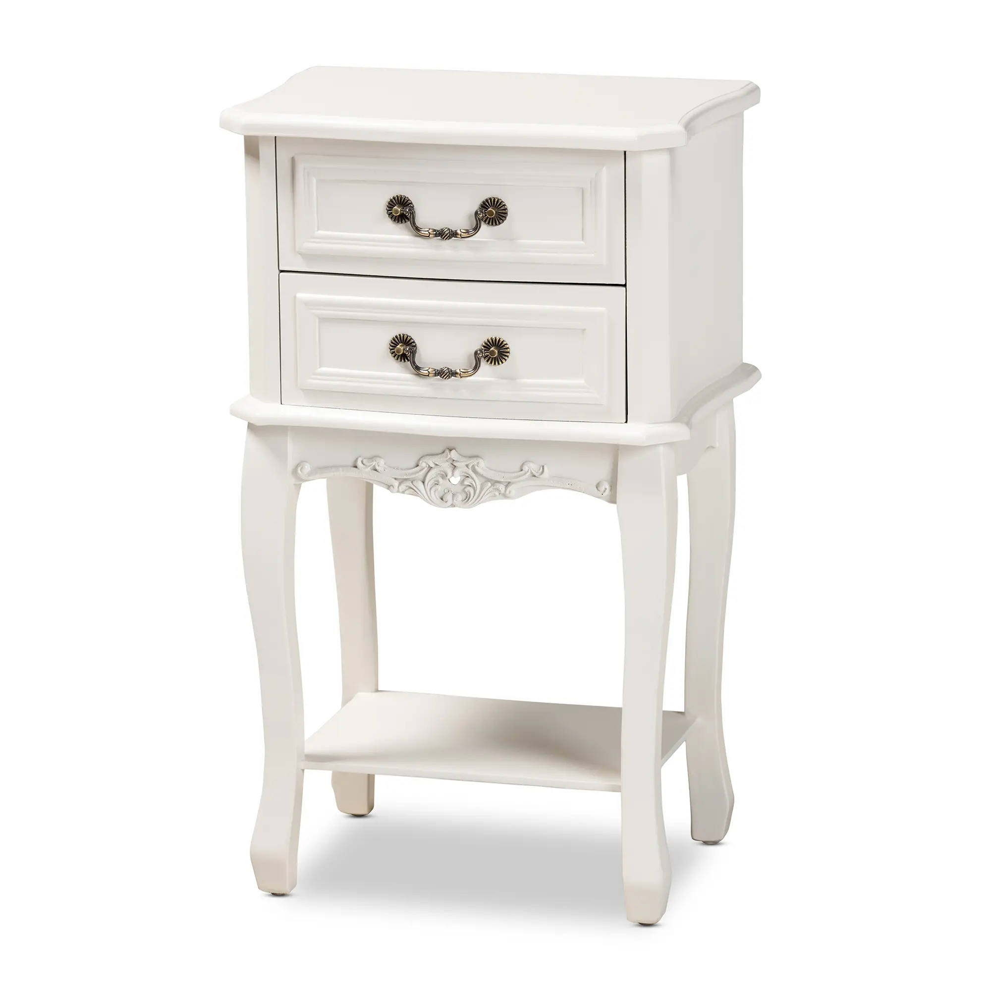 162-10260-RCW French Country White 2-Drawer Nightstand - Bess-4