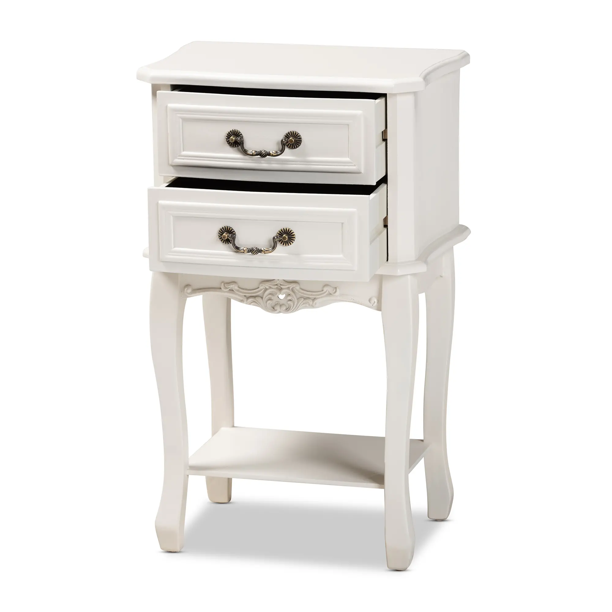 162-10260-RCW French Country White 2-Drawer Nightstand - Bess-5