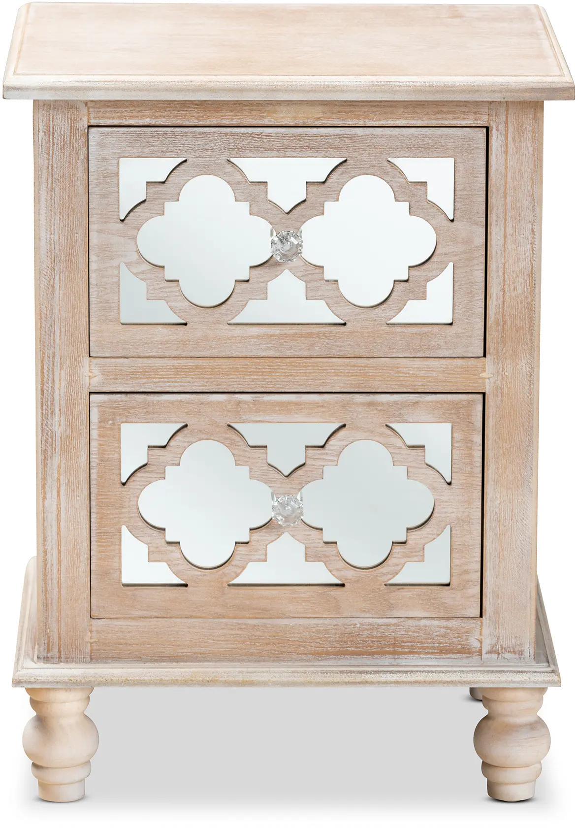 162-10263-RCW Country Whitewash Wood and Mirror Nightstand - Edith-1