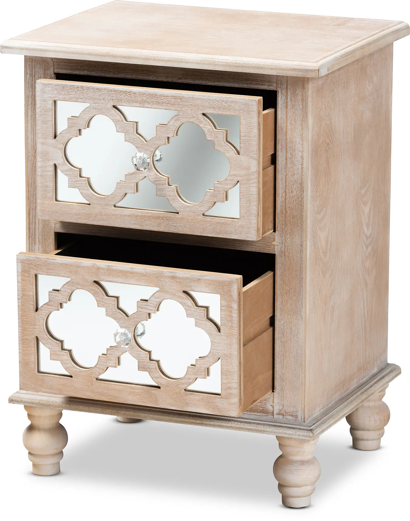 162-10263-RCW Country Whitewash Wood and Mirror Nightstand - Edith-3