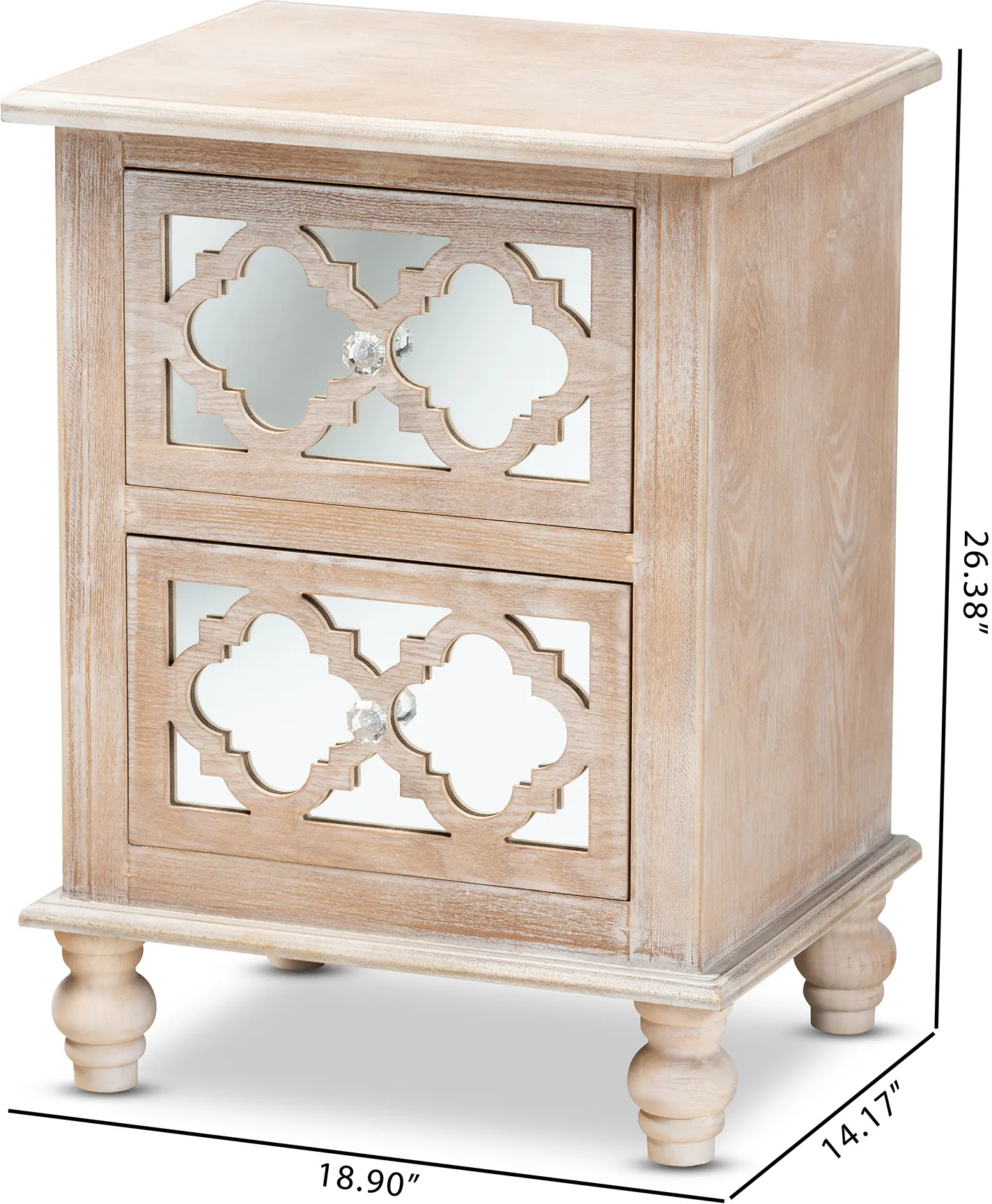 162-10263-RCW Country Whitewash Wood and Mirror Nightstand - Edith-7