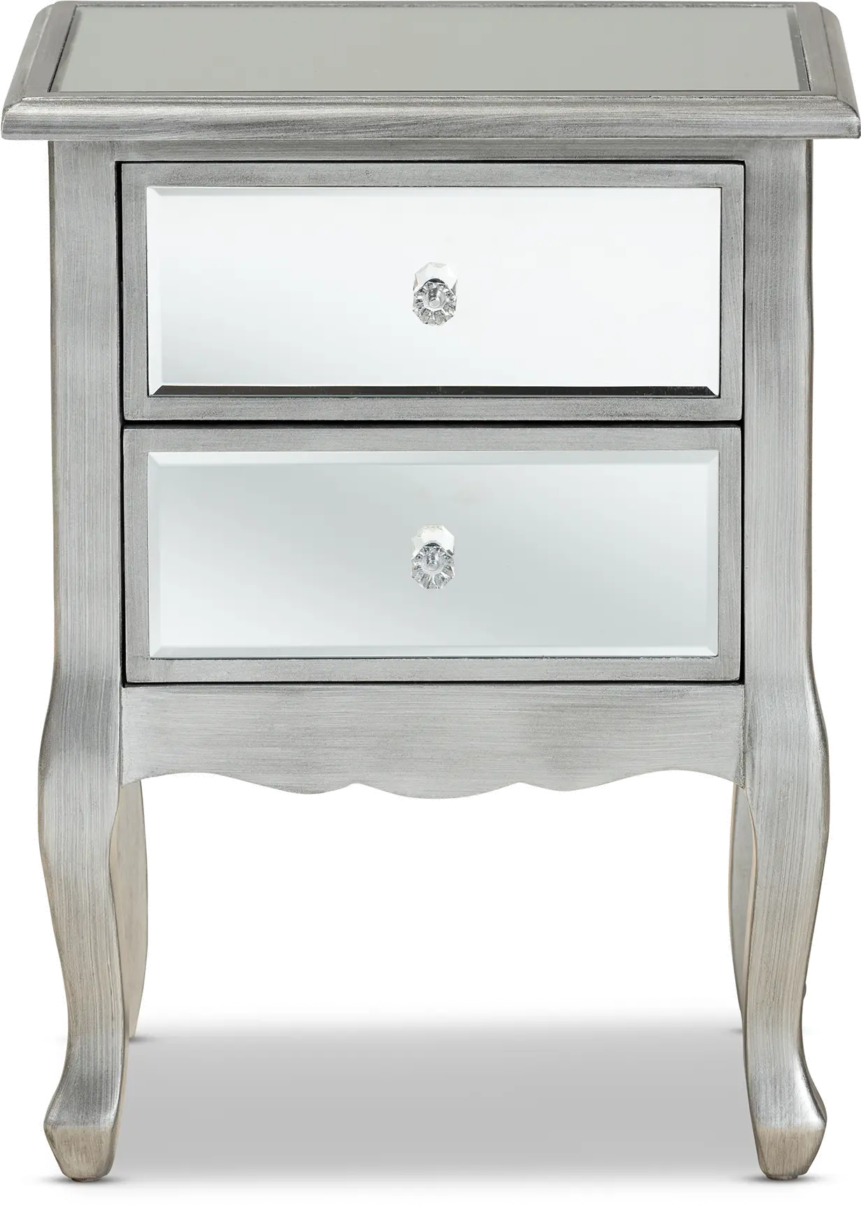 162-10266-RCW Traditional Silver and Mirrored Nightstand - Patrice-1