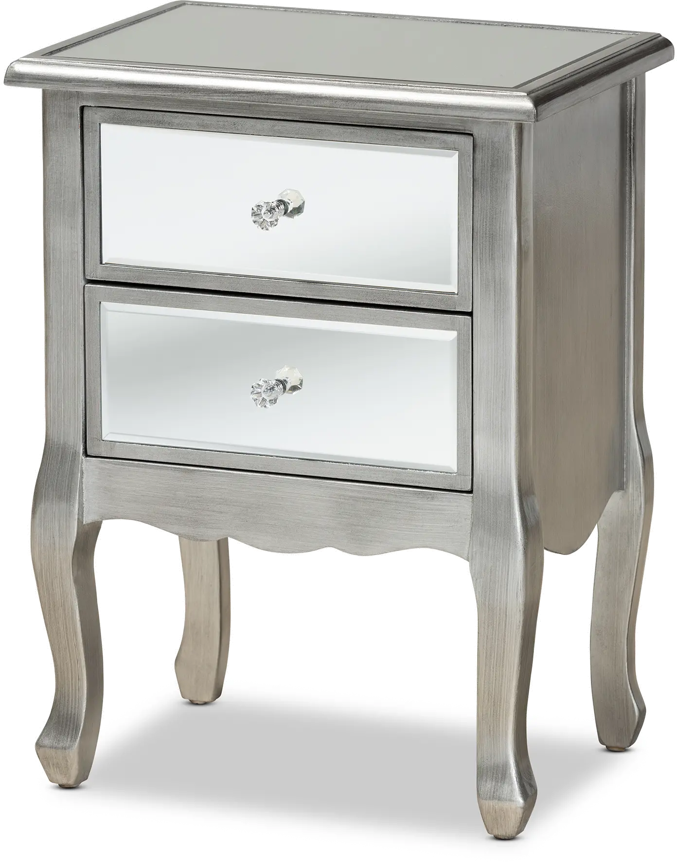 162-10266-RCW Traditional Silver and Mirrored Nightstand - Patrice-4