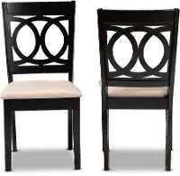 162-10523-RCW Delano Dark Brown and Sand Upholstered Dining Room Chair (Set of 2)