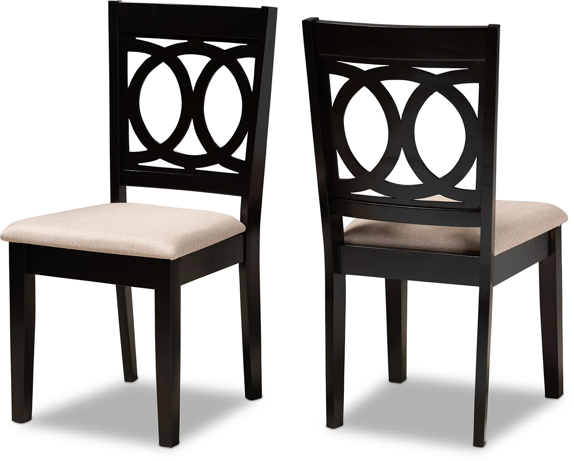 162-10523-RCW Delano Dark Brown and Sand Upholstered Dining Room Chair (Set of 2)-3