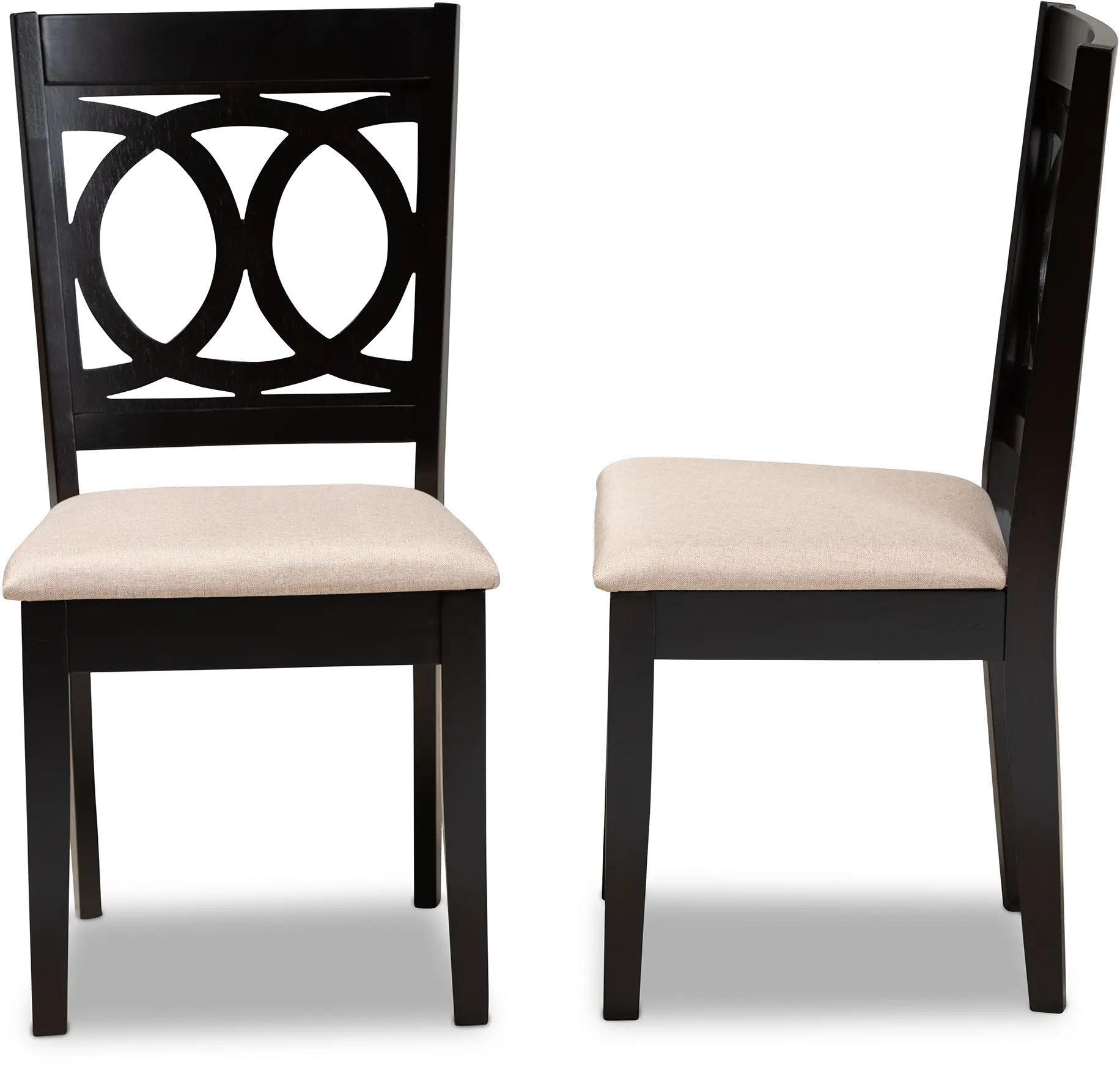 162-10523-RCW Delano Dark Brown and Sand Upholstered Dining Room Chair (Set of 2)-4
