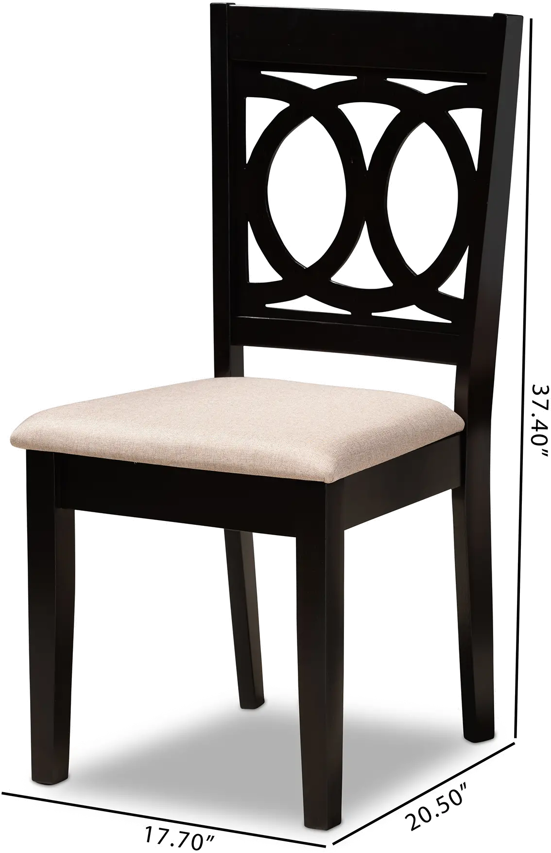 162-10523-RCW Delano Dark Brown and Sand Upholstered Dining Room Chair (Set of 2)-6
