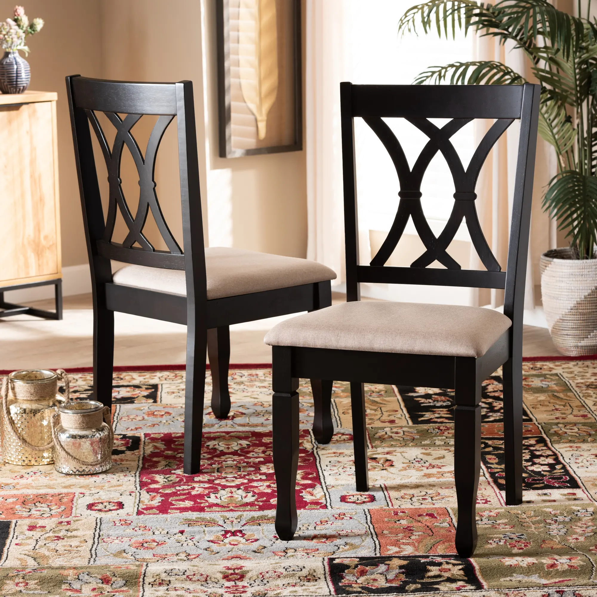 162-10527-RCW Cody Dark Brown Upholstered Dining Room Chair (Set of 2)-7