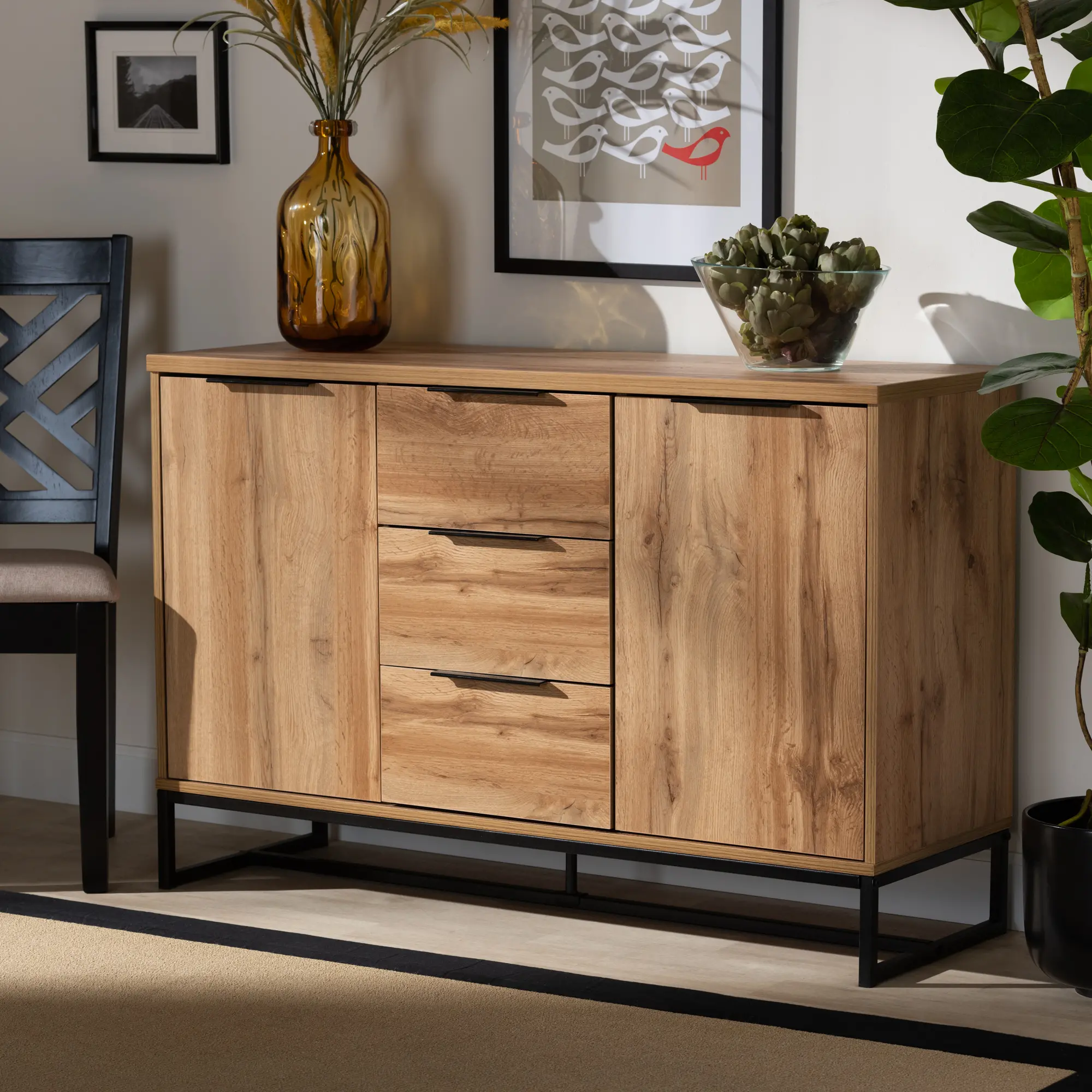 162-10295-RCW Candi Wood and Metal Dining Room Sideboard-2