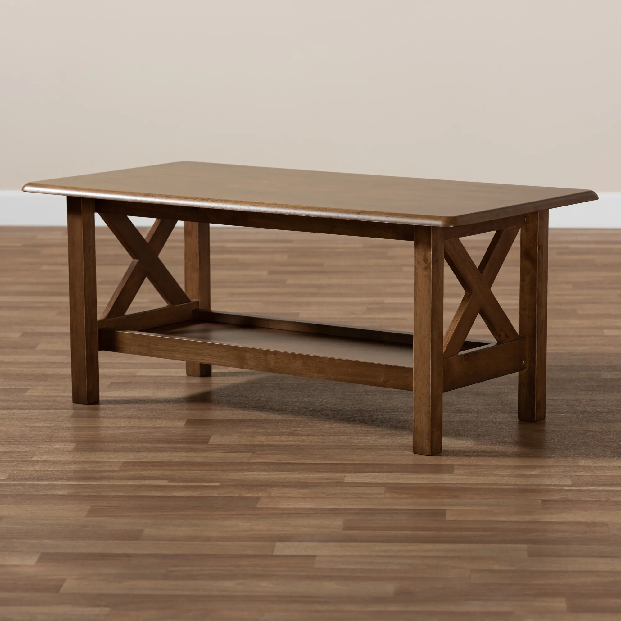 162-10335-RCW Traditional Walnut Rectangular Wood Coffee Table - Denzil-3