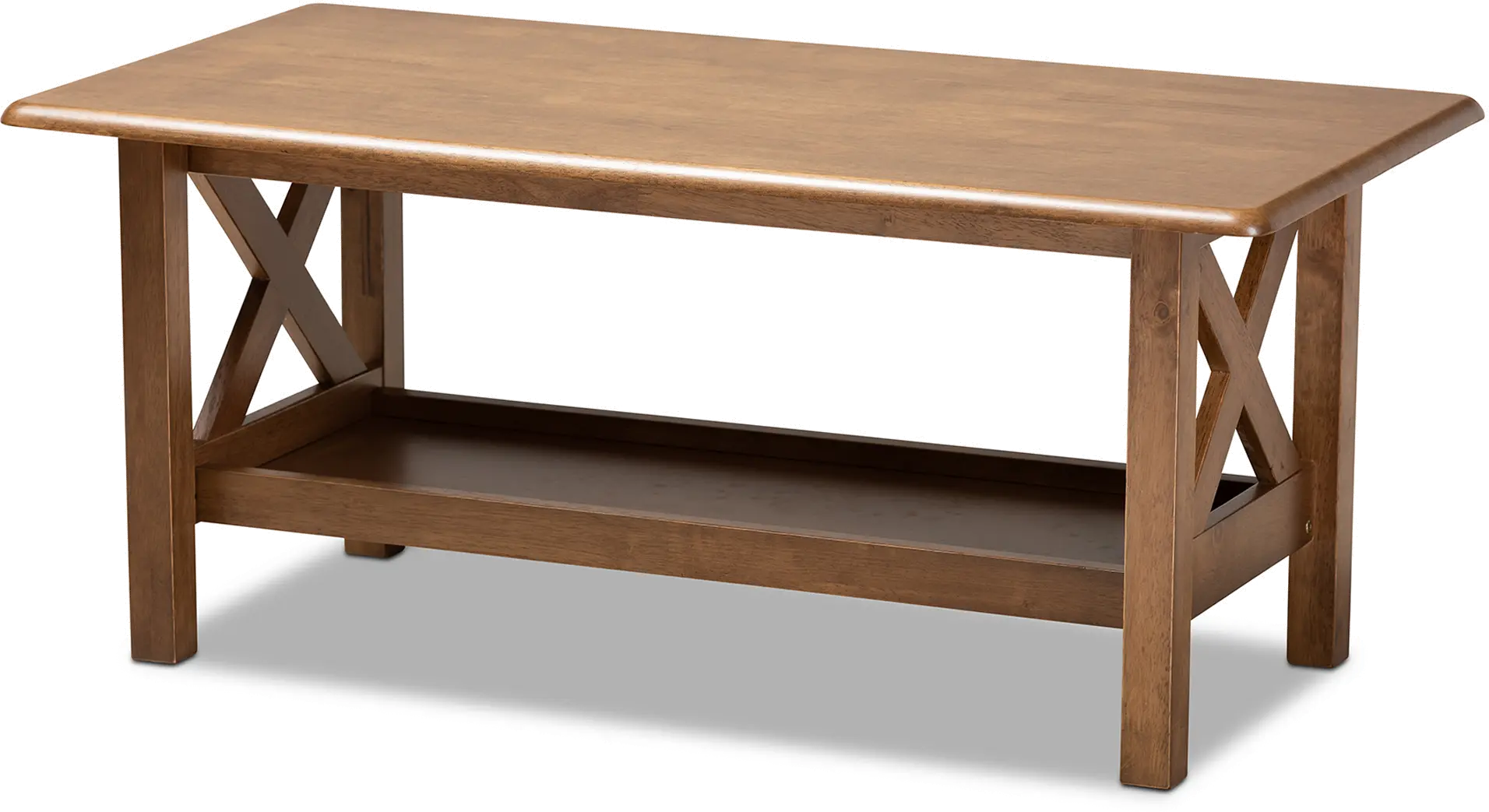 162-10335-RCW Traditional Walnut Rectangular Wood Coffee Table - Denzil-1