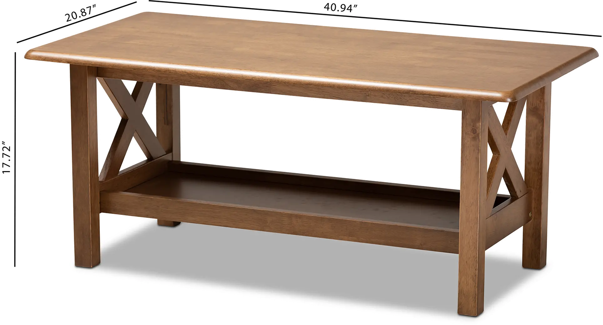 162-10335-RCW Traditional Walnut Rectangular Wood Coffee Table - Denzil-8