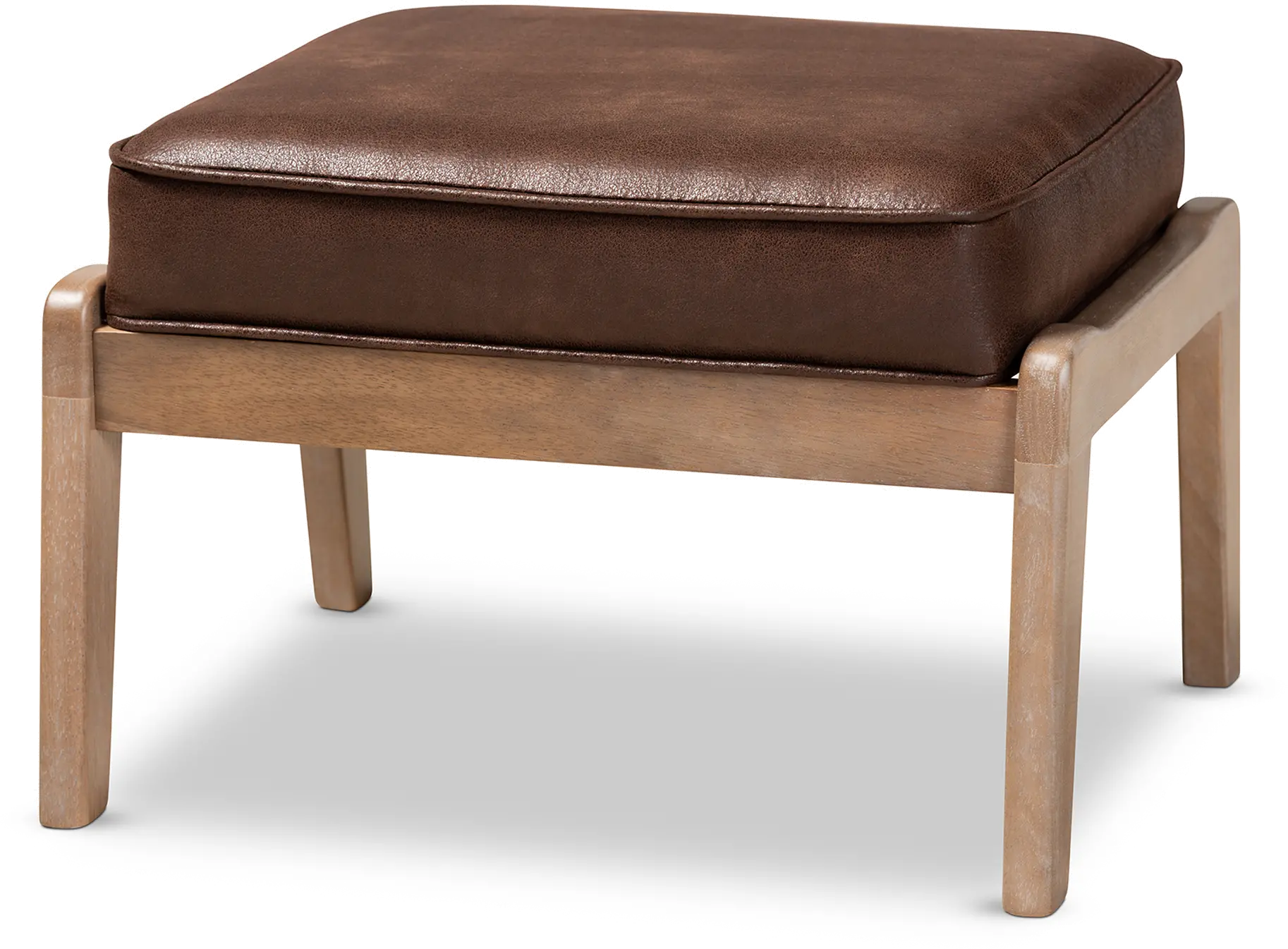 162-10567-10405-RCW Petra Mid Century Modern Brown Chair and Ottoman Set-3