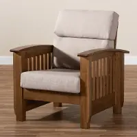 162-9797-RCW Classic Mission Taupe and Walnut Chair - Laurisa