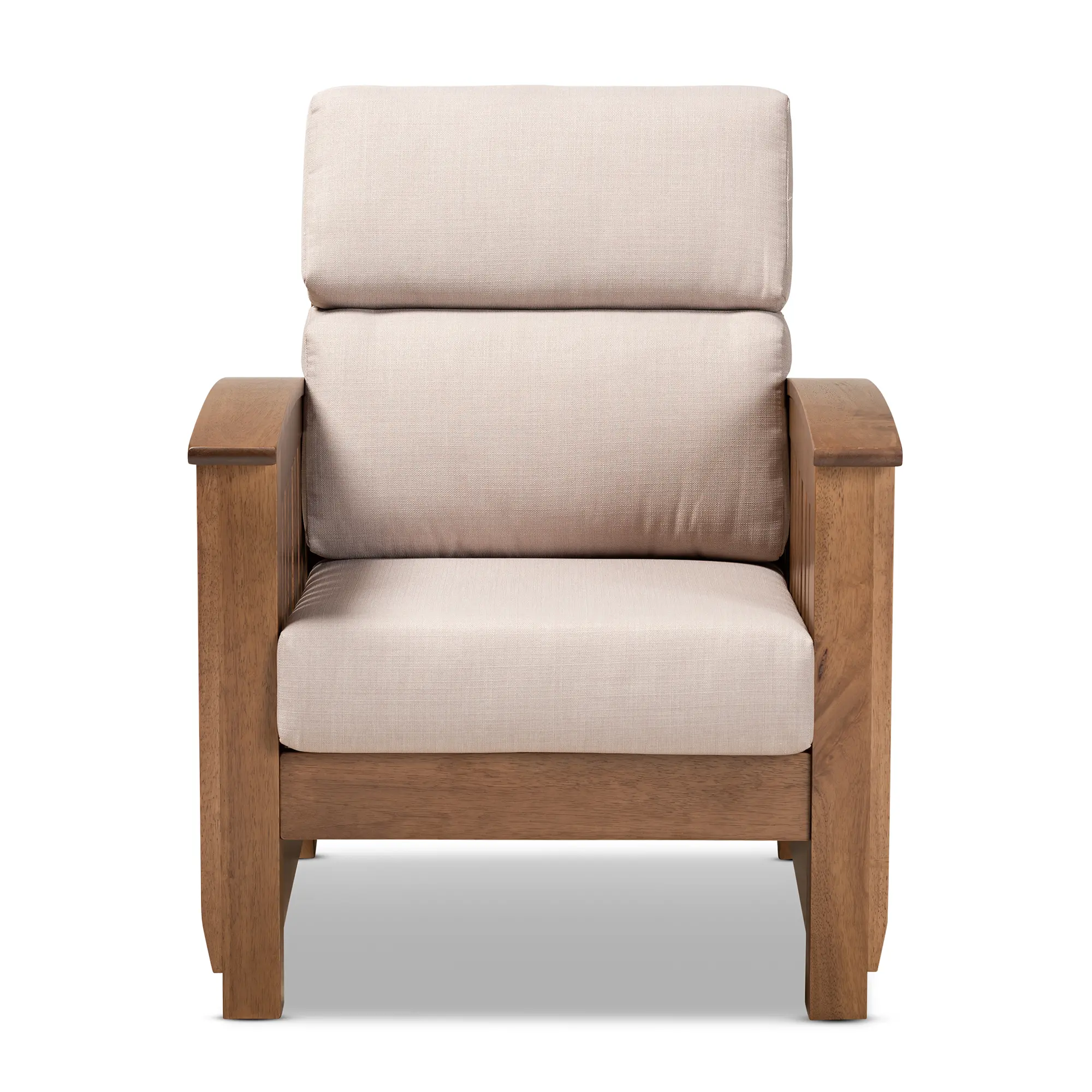 162-9797-RCW Classic Mission Taupe and Walnut Chair - Laurisa-3