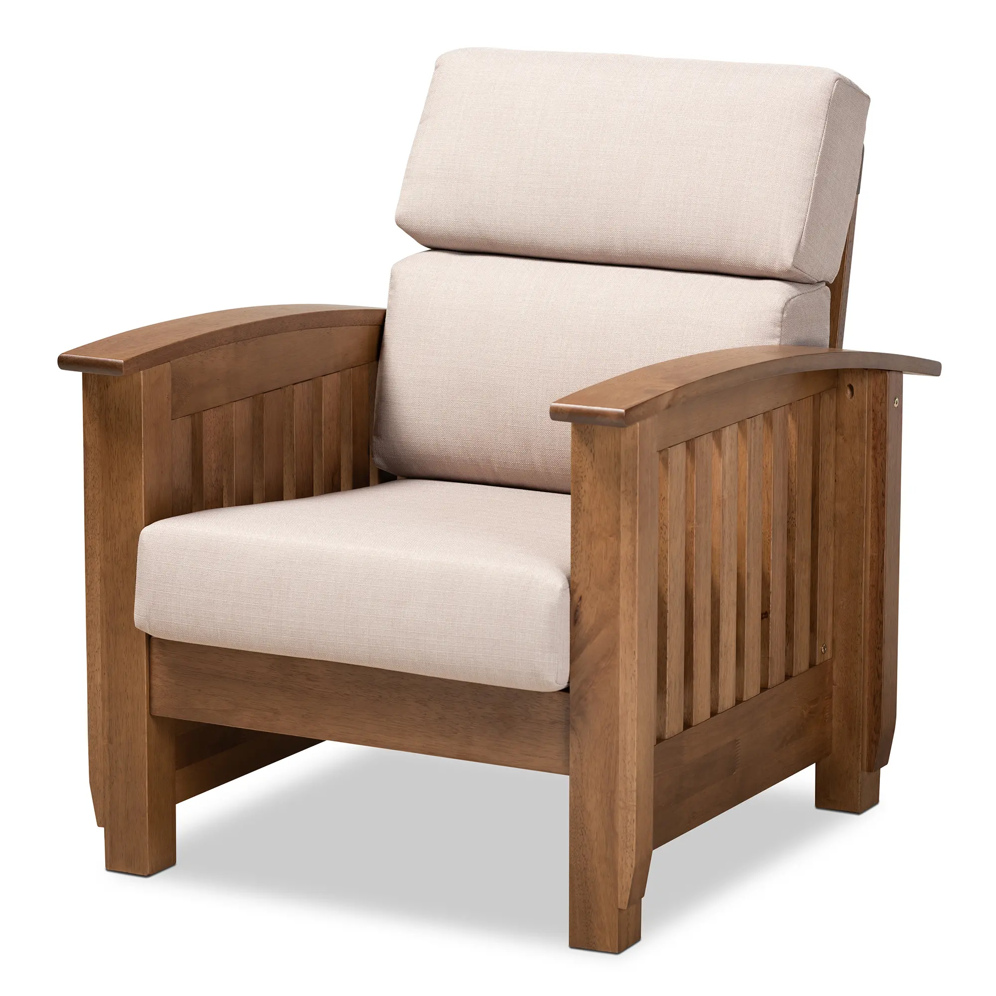 162-9797-RCW Classic Mission Taupe and Walnut Chair - Laurisa-4
