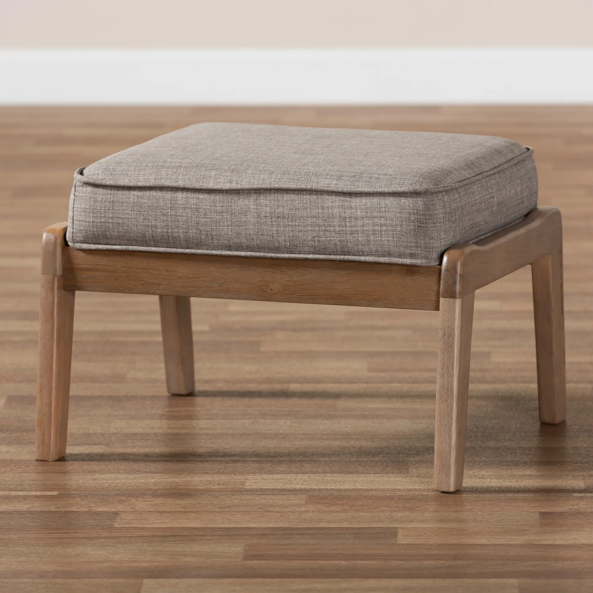 162-10404-RCW Mid Century Modern Light Gray Upholstered Ottoman - Petra-3