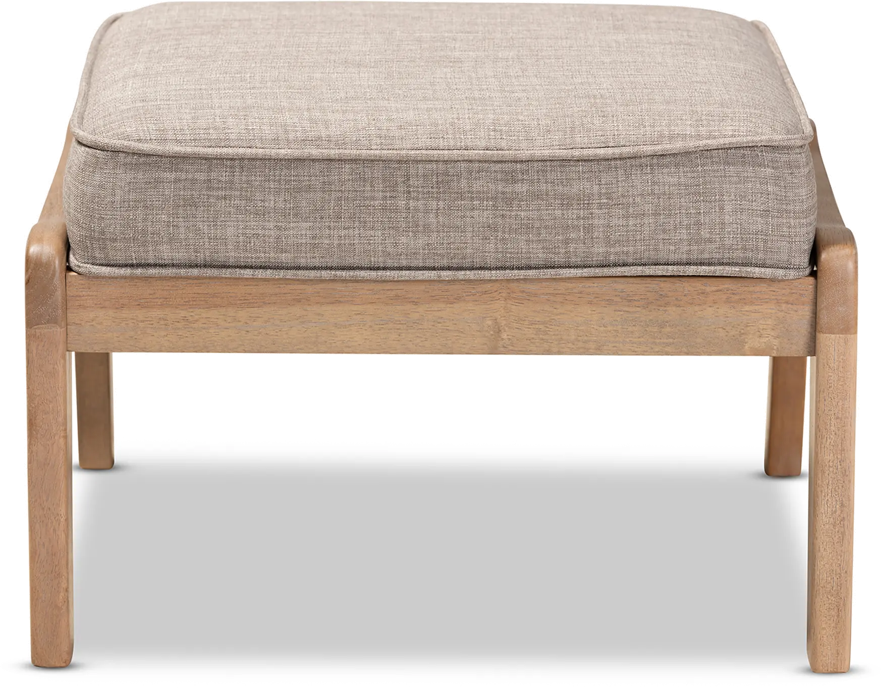 162-10404-RCW Mid Century Modern Light Gray Upholstered Ottoman - Petra-1