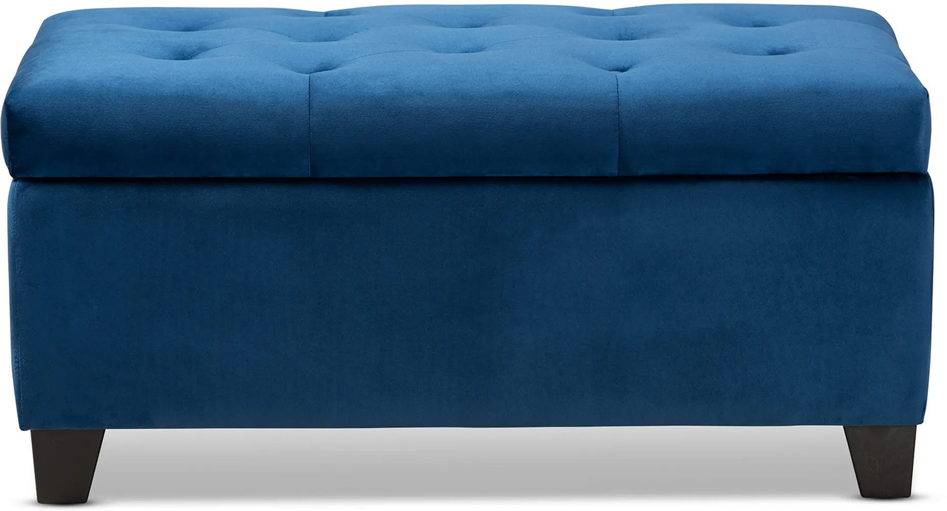 162-10459-RCW Contemporary Navy Blue Velvet Upholstered Storage Ottoman - Vonda-1