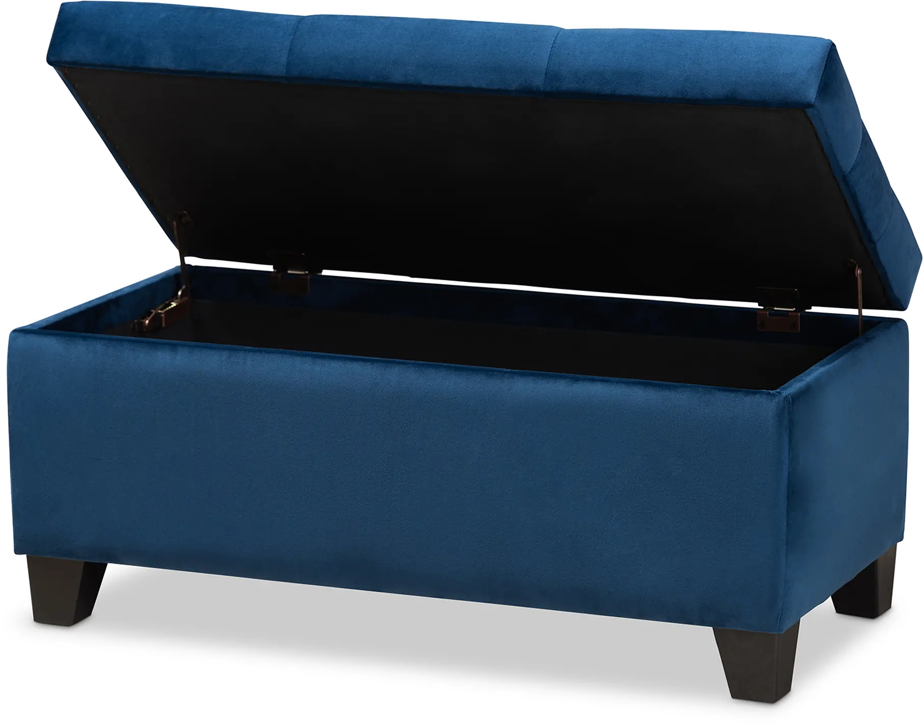 162-10459-RCW Contemporary Navy Blue Velvet Upholstered Storage Ottoman - Vonda-4