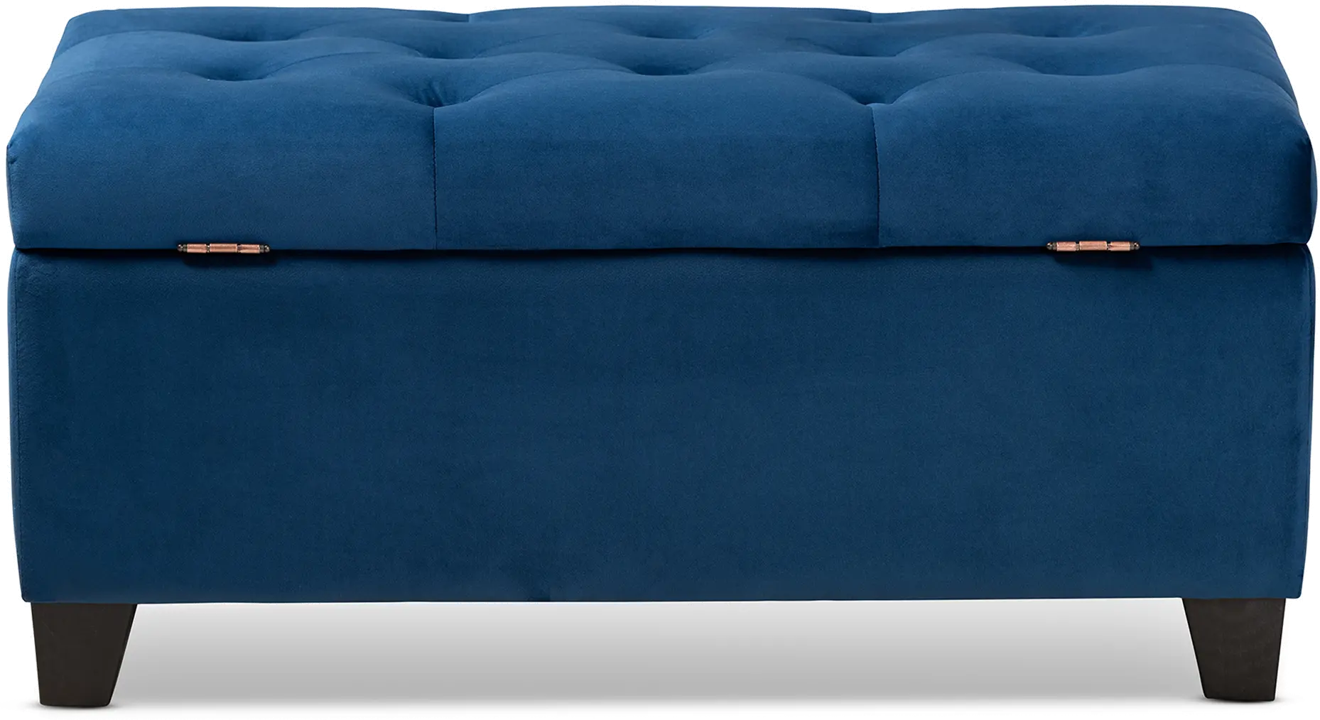 162-10459-RCW Contemporary Navy Blue Velvet Upholstered Storage Ottoman - Vonda-6