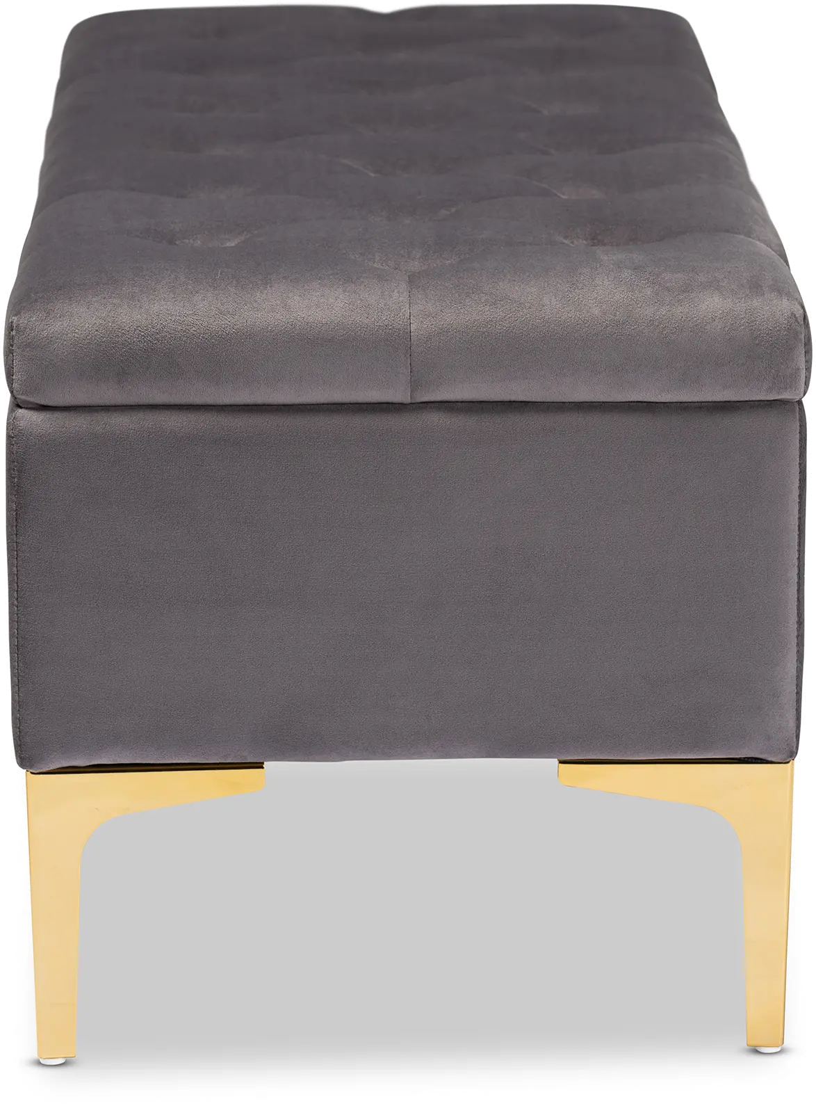 162-10462-RCW Glam Gray Velvet Upholstered Storage Ottoman - Gorden-6