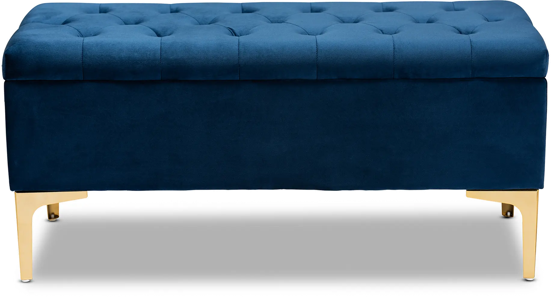 162-10463-RCW Glam Navy Blue Velvet Upholstered Storage Ottoman - Gorden-4