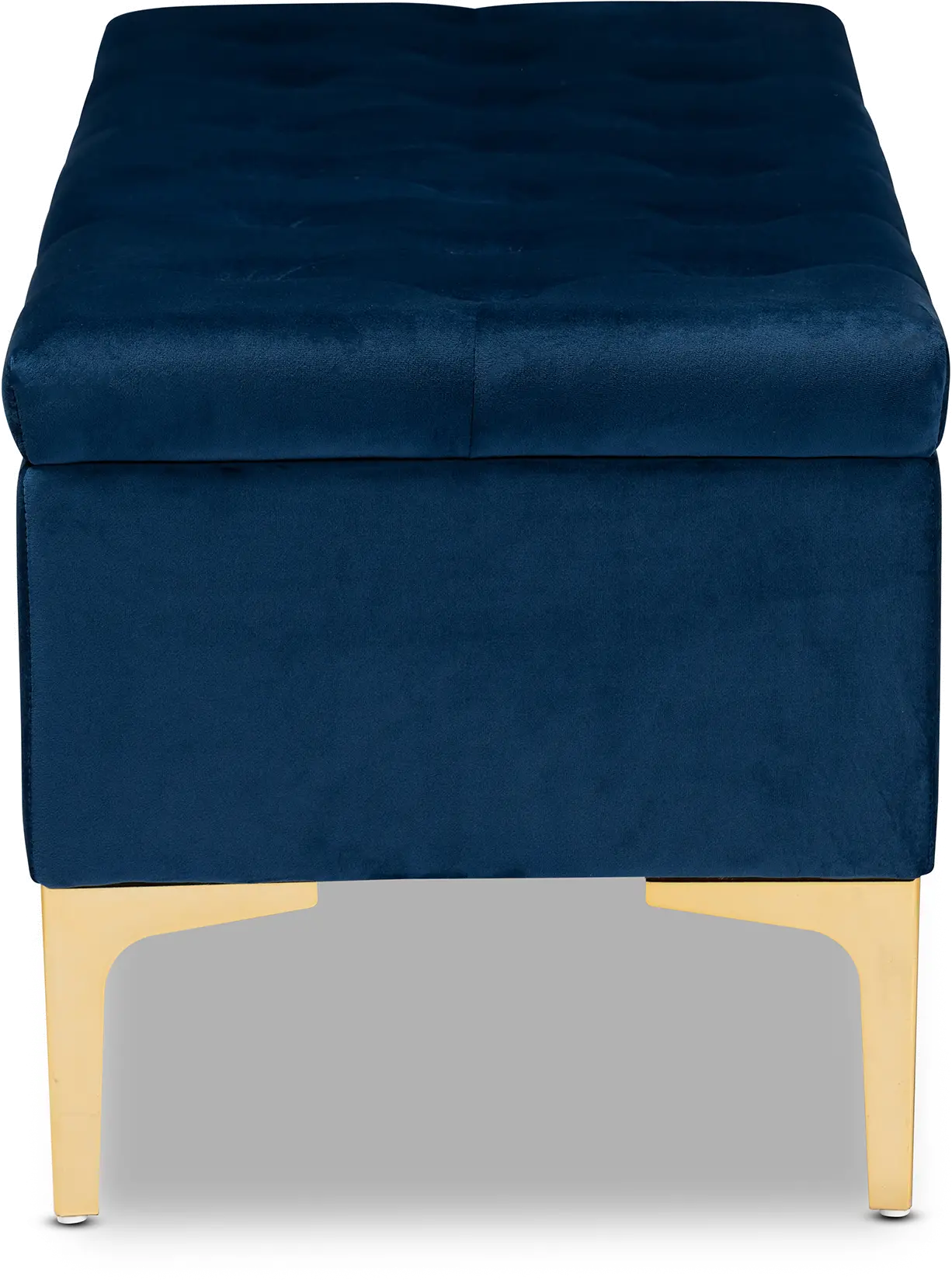 162-10463-RCW Glam Navy Blue Velvet Upholstered Storage Ottoman - Gorden-5