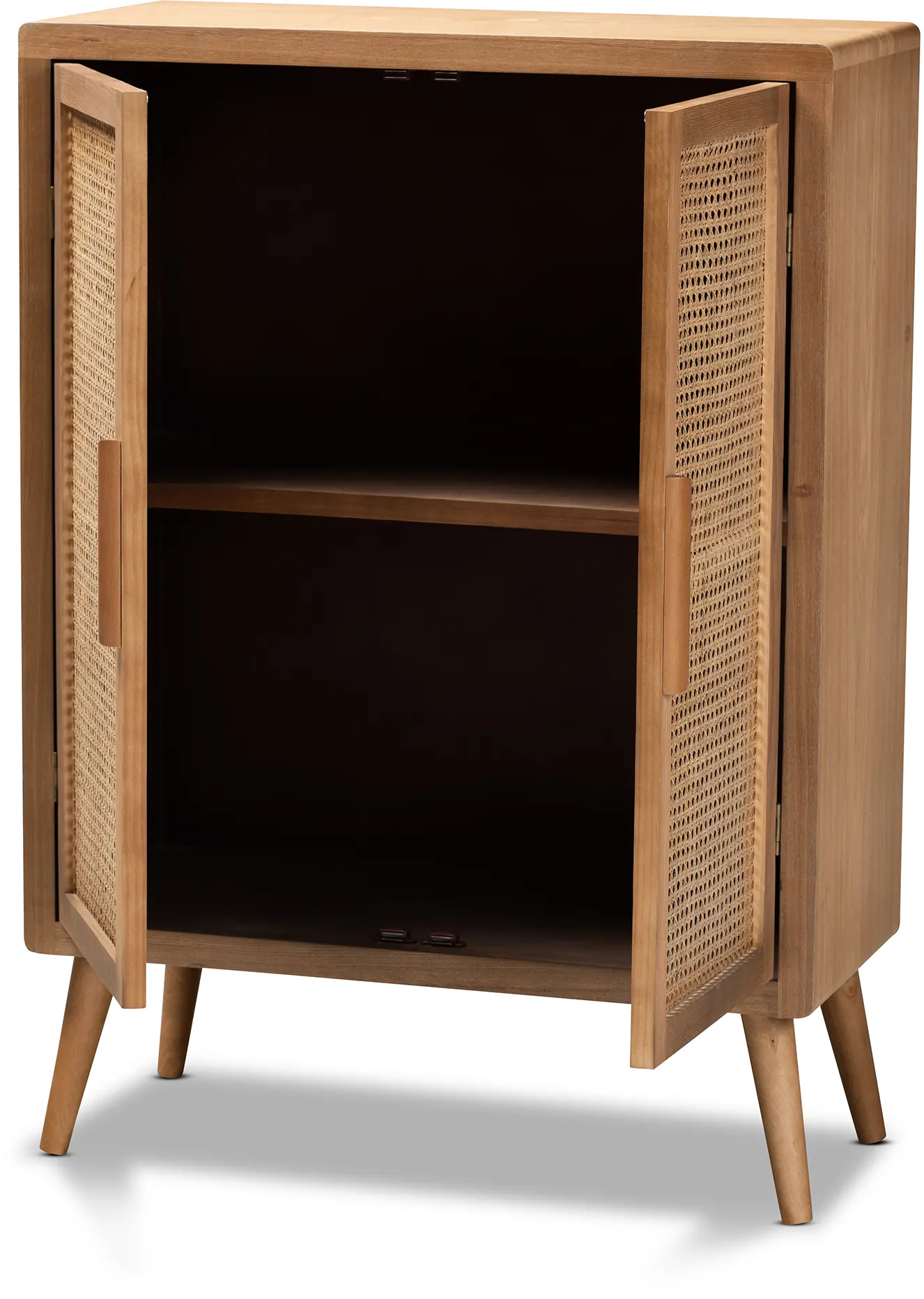 162-10554-RCW Mid Century Modern Rattan 2 Door Accent Cabinet - Trudi-5