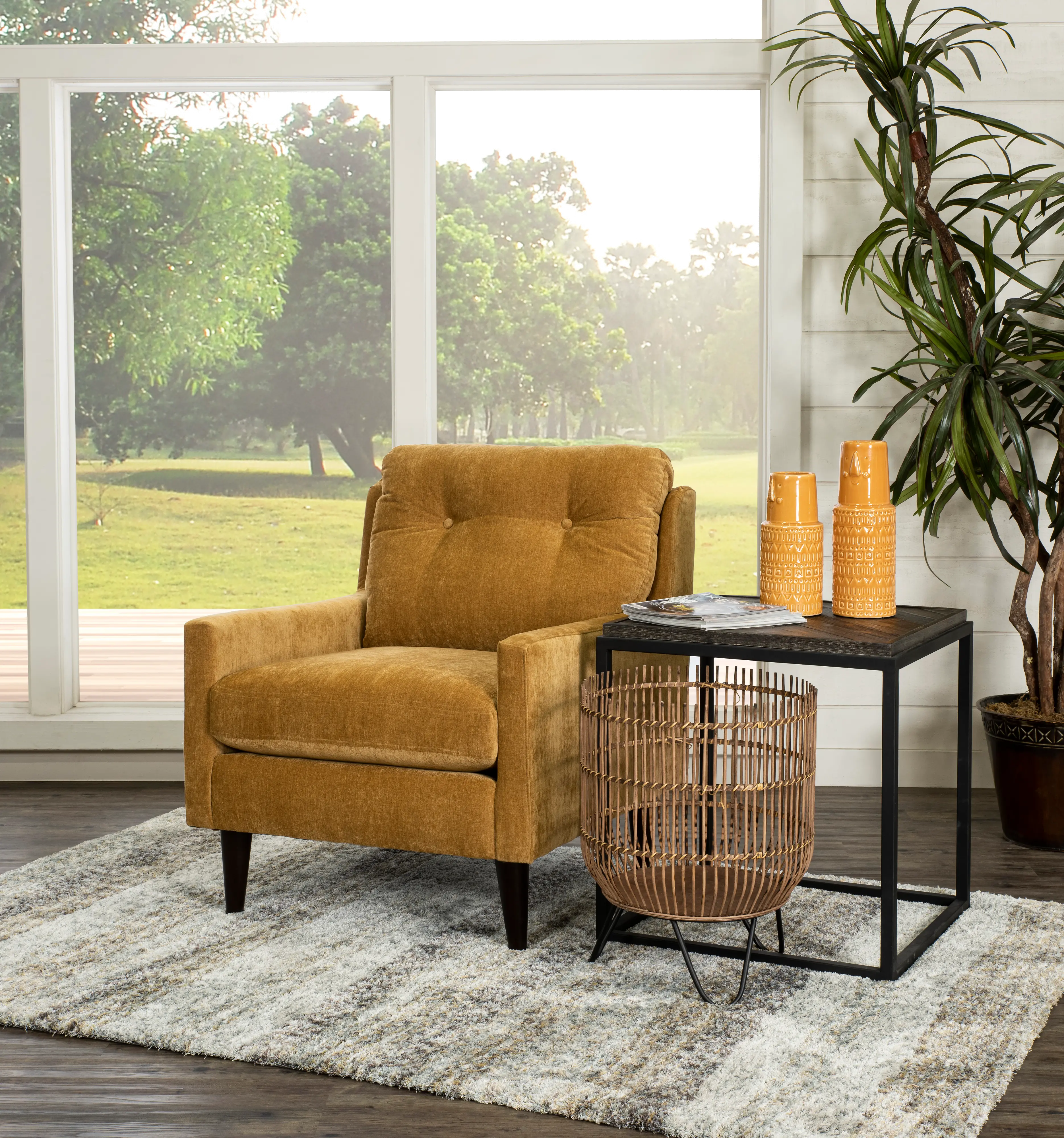 Trevin Butterscotch Gold Accent Chair-2
