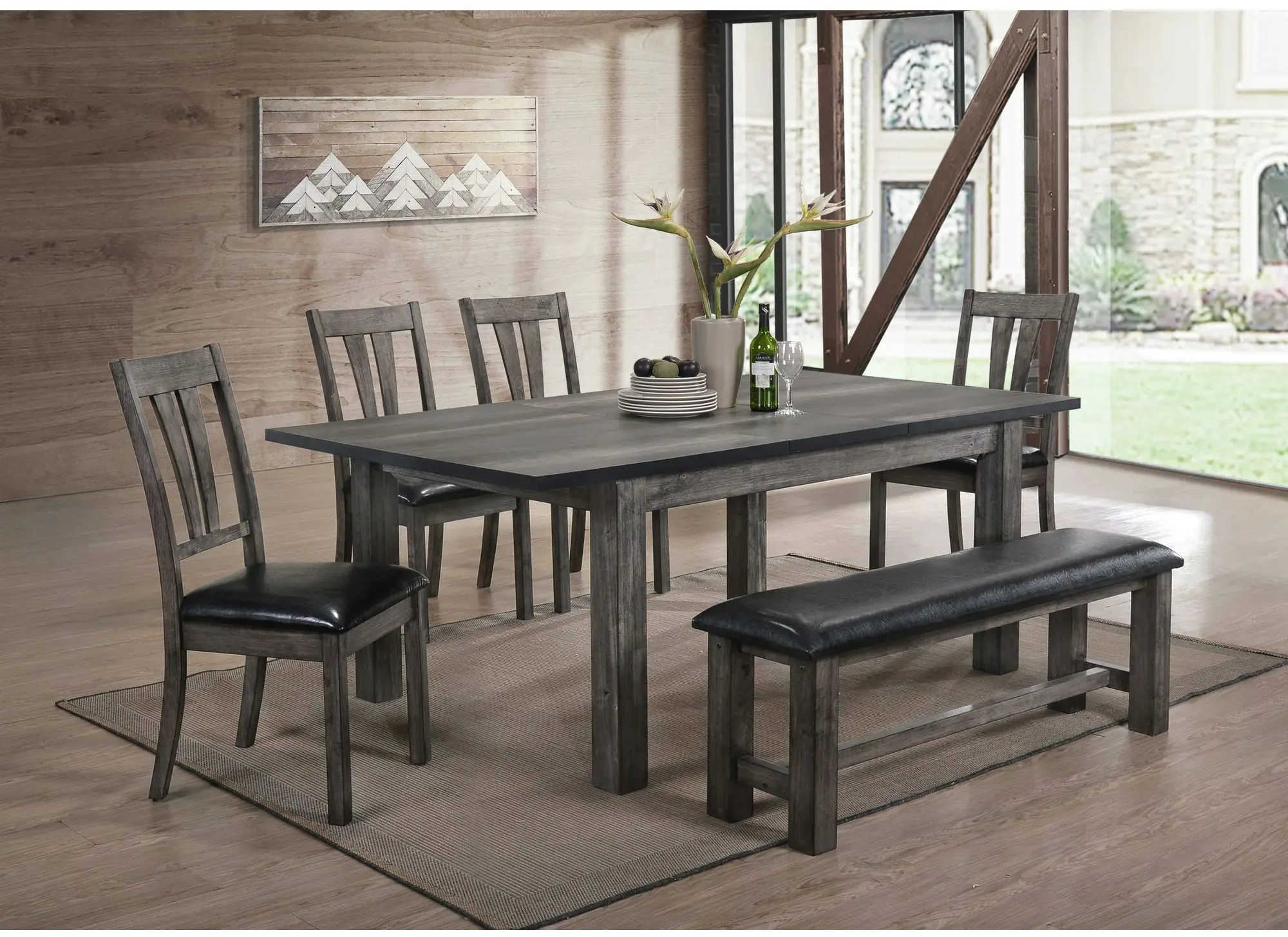 Nash Rustic Gray 6 Piece Dining Room Set-1