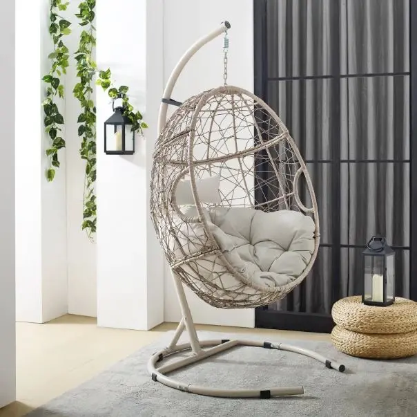 KO70230LB Cleo Wicker Hanging Egg Chair-2