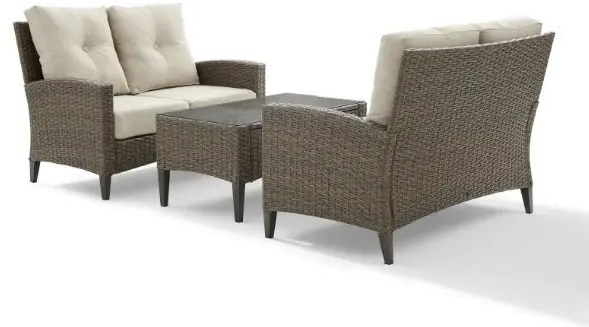 KO70212LB-OL Rockport Oatmeal 3 pc Patio Loveseat Set-2