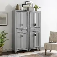KF33005GY Tara Distressed Gray 2 Piece Pantry Set