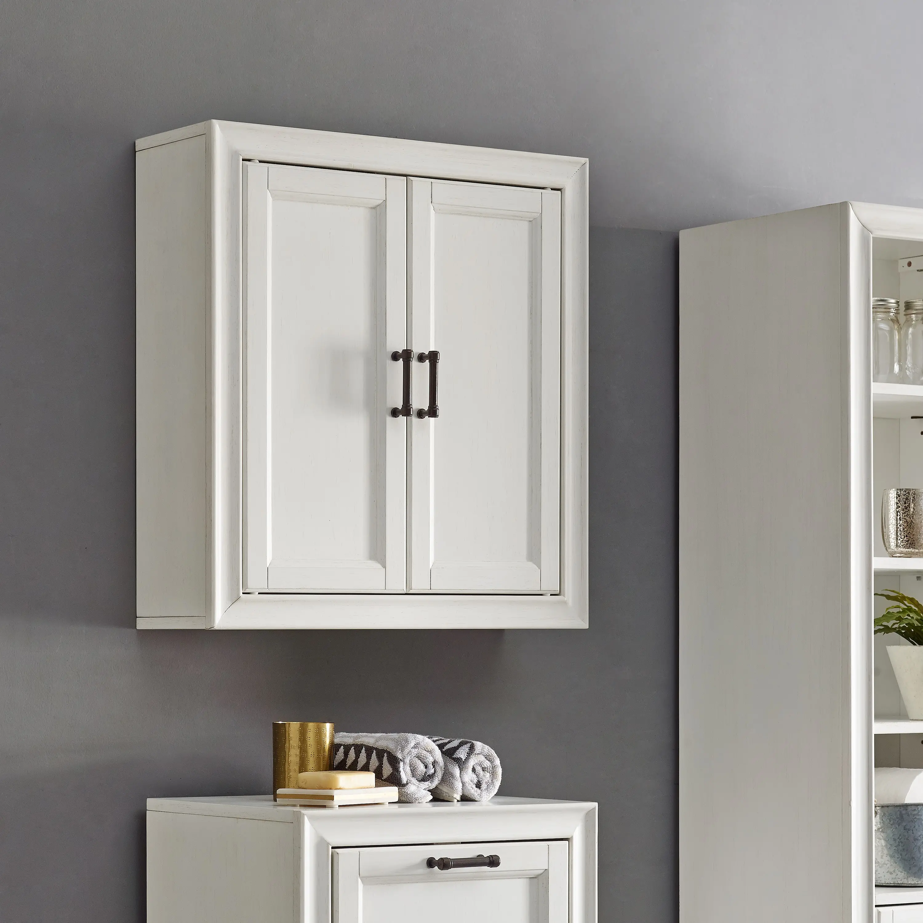 CF7012-WH Tara Cottage White Wall Cabinet-2