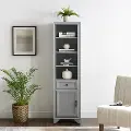 CF7011-GY Tara Cottage Gray Linen Cabinet