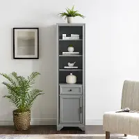 CF7011-GY Tara Cottage Gray Linen Cabinet