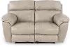 64072 Costa Putty Beige Leather Lay-Flat Power Reclining Loveseat