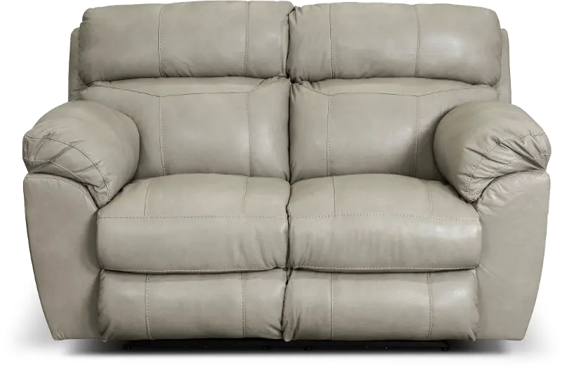 Costa Putty Beige Leather Lay-Flat Power Reclining Loveseat