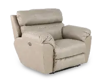 64070-7 Costa Putty Beige Leather Lay-Flat Power Recliner
