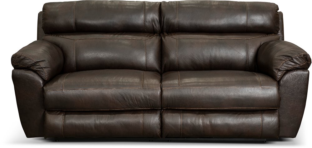 Costa Brown Leather Lay-Flat Power Reclining Sofa