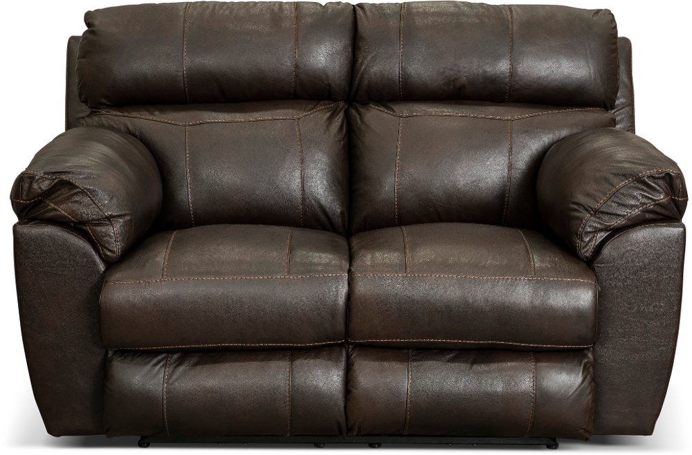Costa Brown Leather Lay-Flat Power Reclining Loveseat