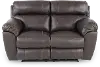 64072 Costa Brown Leather Lay-Flat Power Reclining Loveseat