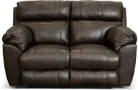 64072 Costa Brown Leather Lay-Flat Power Reclining Loveseat
