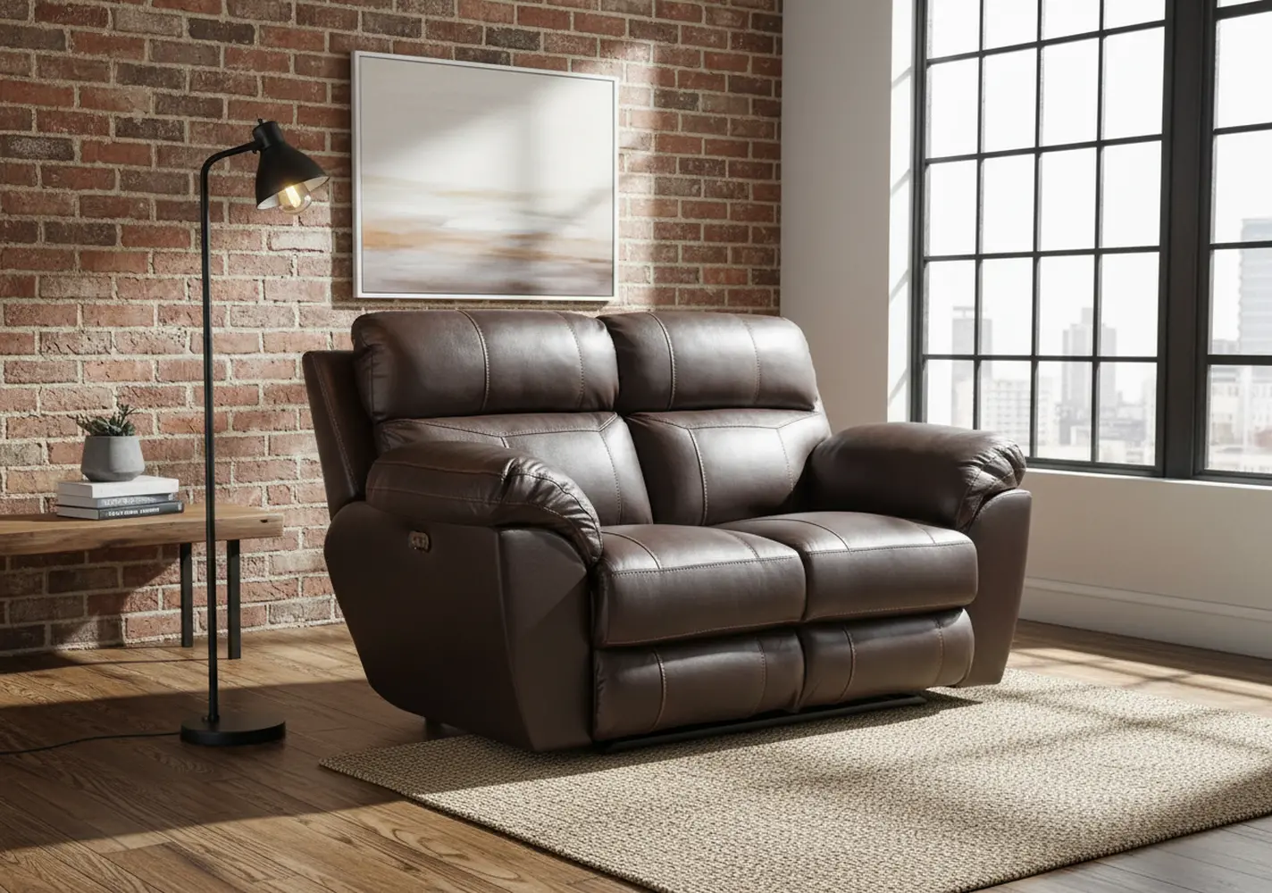 64072 Costa Brown Leather Lay-Flat Power Reclining Loveseat-2