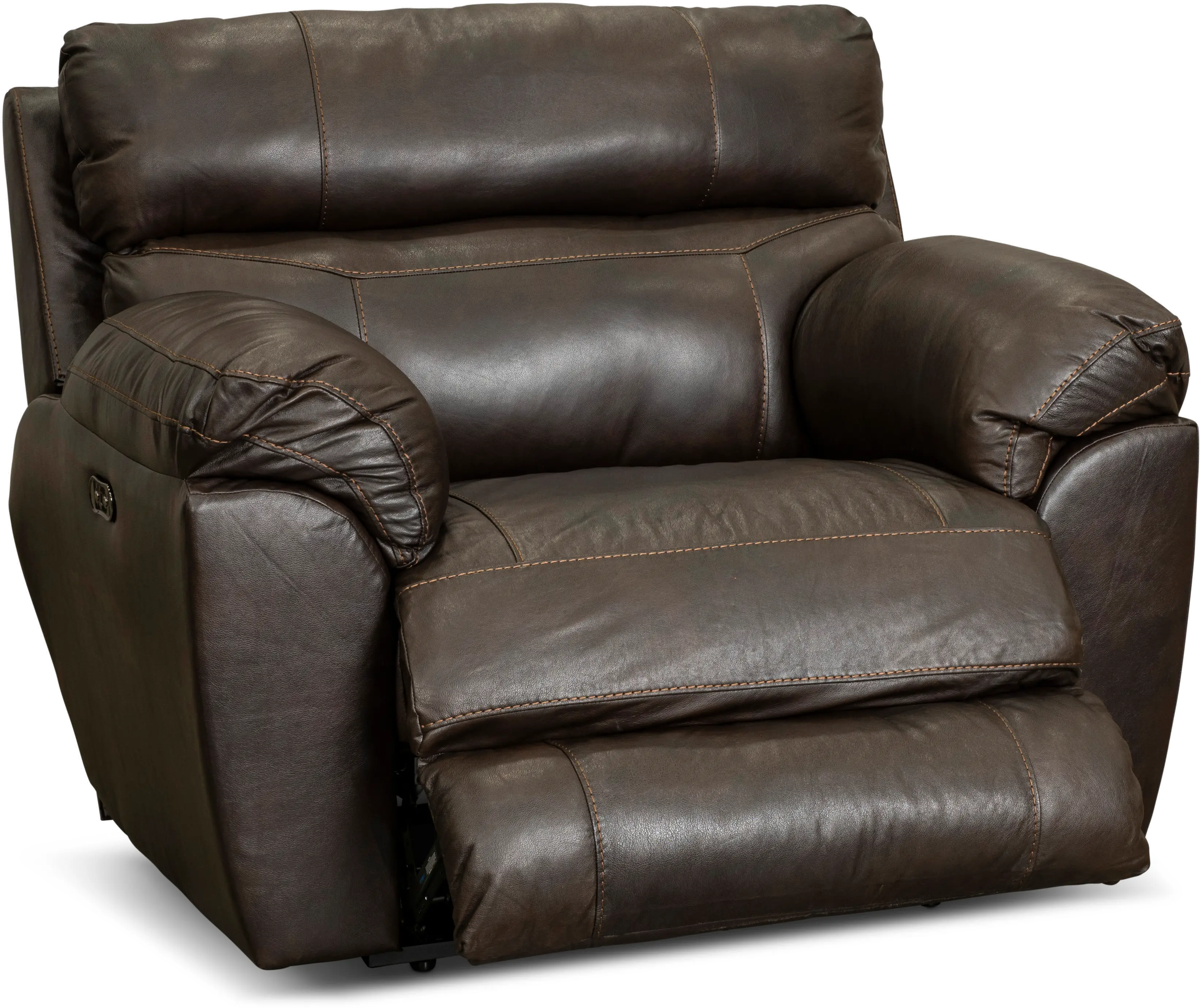 64070-7/1273-89 Costa Brown Leather Lay-Flat Power Recliner-1